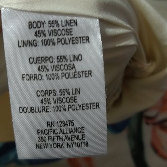 Tahari ASL Sleeveless Printed Linen Jumpsuit - Picture 11 of 11